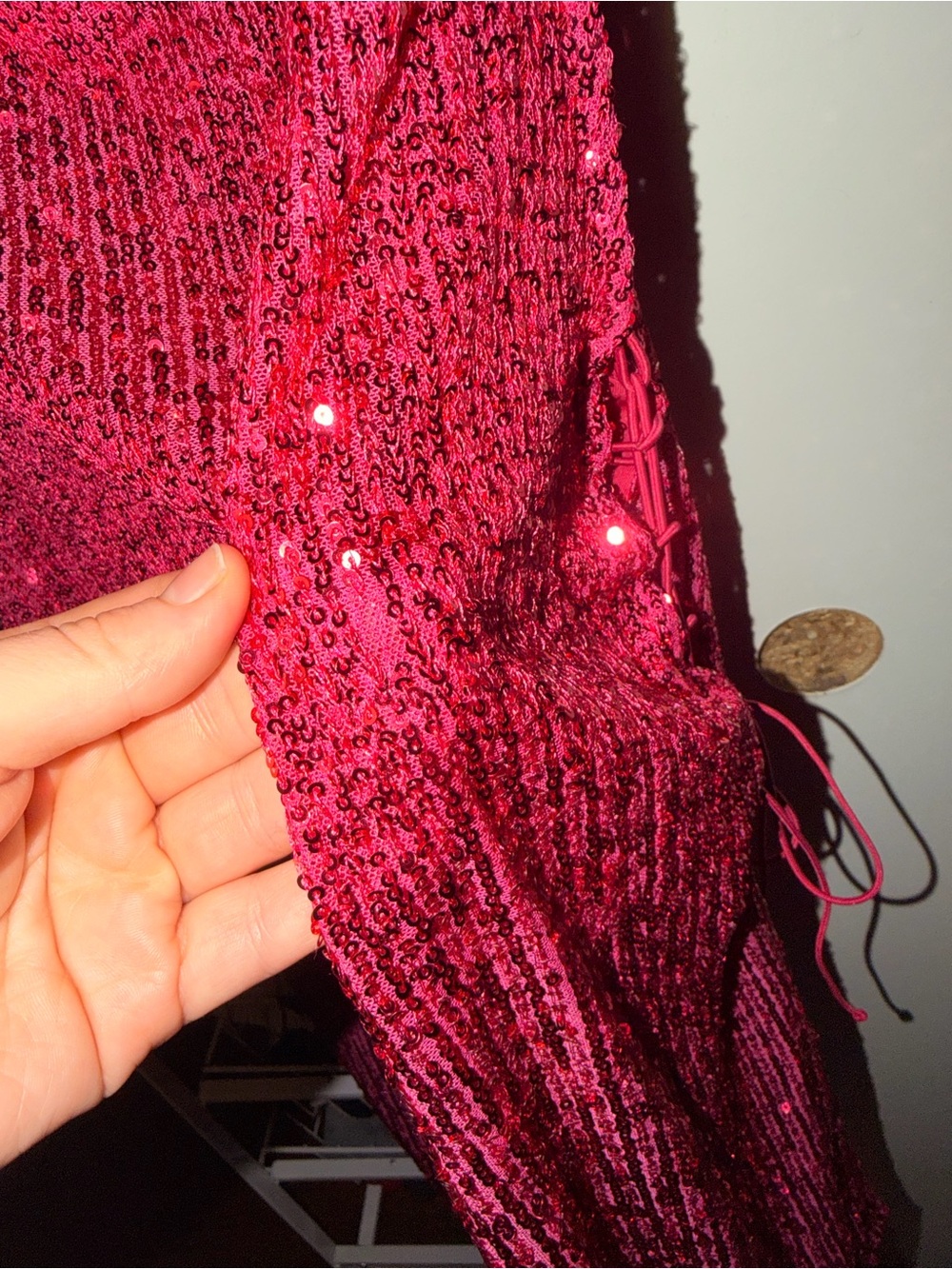 ASOS Sequin Party Dress in Sparkling Fuchsia - Picture 2 of 4